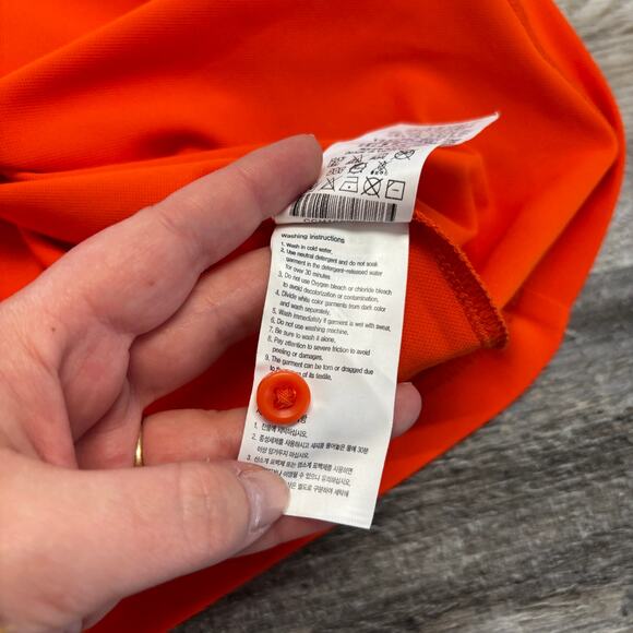Louis Castel Orange Gray Mens XL 1/4 Button Performance Golf Stretch Polo Mens - Picture 9 of 10